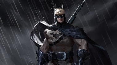 Batman in the rain Wallpaper
