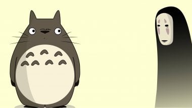 Totoro y Kaonashi (No-Face) from Spirited Away Wallpaper