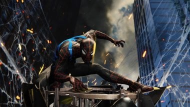 Spiderman blue and black suit Wallpaper