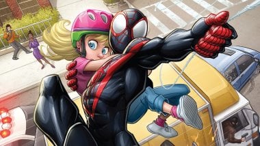 Spiderman saving a little kid Wallpaper