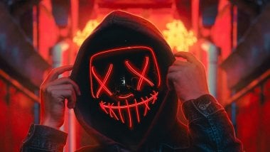 Anonymus mask neon Wallpaper