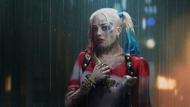 Harley Quinn in the rain Wallpaper