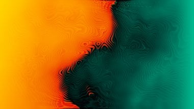 Naranja y verde con olas Fondo de pantalla