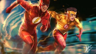 Flash y Flash niño corriendo Fondo de pantalla