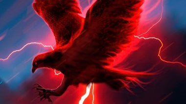 Eagle with lightning  on the background Wallpaper