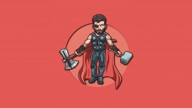 Thor God of Thunder Minimalist illustration Wallpaper