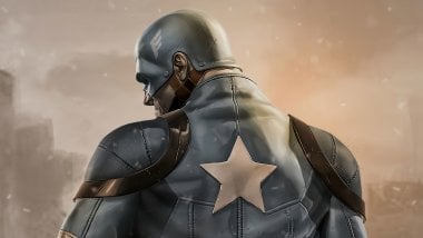 Capitán America en campo de batalla Fondo de pantalla