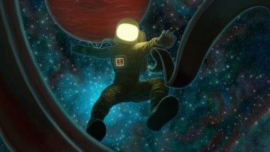 Astronaut falling in space Wallpaper