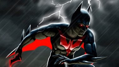 Batman con traje negro y rojo Fondo de pantalla