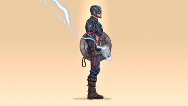 Minimalist Illustration of Captain America Wallpaper