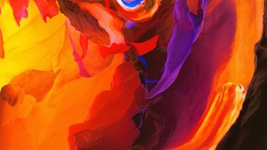 Paint in abstract and colorful shapes Wallpaper