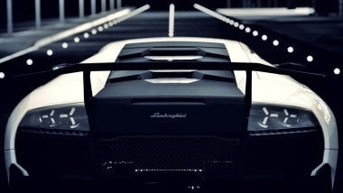 Lamborghini Murcielago Black and White Wallpaper