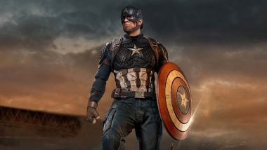 Captain America with shield Wallpaper