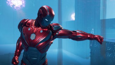 Iron Man dando un golpe Fondo de pantalla