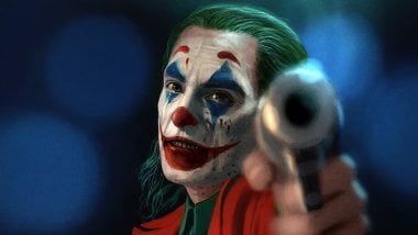 Joker pointing gun Wallpaper
