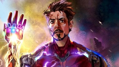 Iron man with gauntlet Wallpaper