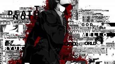 Light Yagami with lyrics - Death Note Wallpaper
