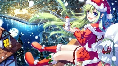 Chica Anime Navidad Fondo de pantalla