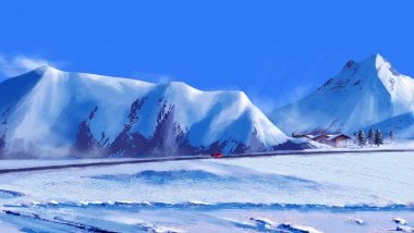 Montañas durante el invierno Fondo de pantalla