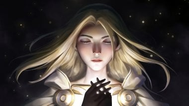 Lux with eyes closed from League of Legends Wallpaper