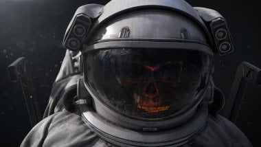 Cráneo en traje de astronauta Fondo de pantalla