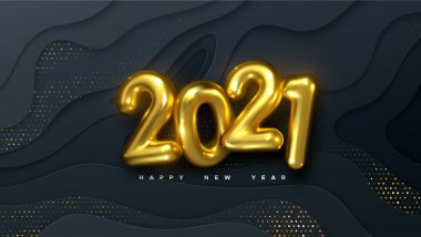 Globos dorados Año nuevo 2021 Fondo de pantalla