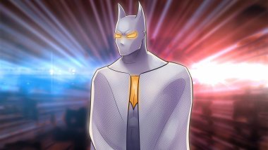 Batman en traje blanco y dorado Fondo de pantalla