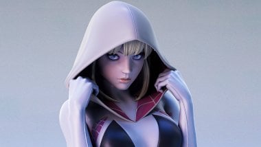 Gwen Stacy with hood Wallpaper
