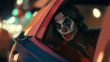 Joker in car Fanart Wallpaper