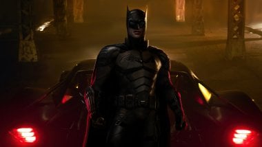 Batman with bat car Wallpaper