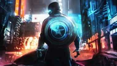 Captain America Cyberpunk Wallpaper