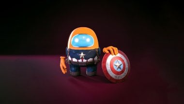 Capitán America estilo Among us Fondo de pantalla