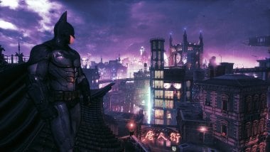 Batman looking at the city Wallpaper
