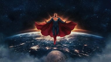 Superman con traje clásico Liga de la Justicia Fondo de pantalla