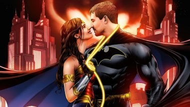 Batman y La mujer maravilla enamorados Fondo de pantalla