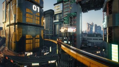 Ciudad Edificios de Cyberpunk 2077 Fondo de pantalla