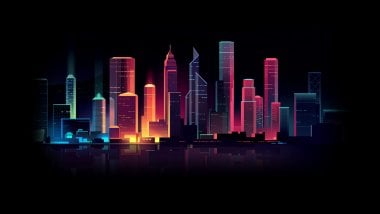 Neon colors city Wallpaper