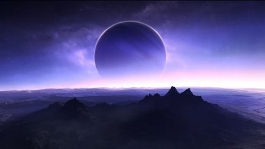 Planet mountains from the sky Wallpaper