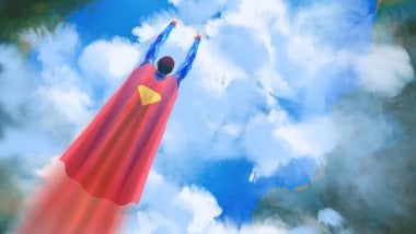 Superman flying Digital Art Wallpaper