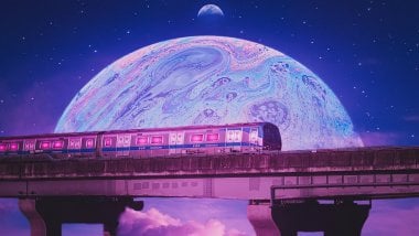 Train outside this planet Wallpaper