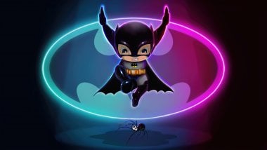 Ilustración de Batman con luces neon Fondo de pantalla