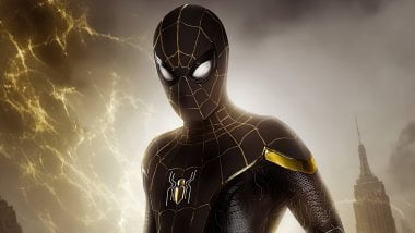 Spider Man traje negro y dorado Fondo de pantalla
