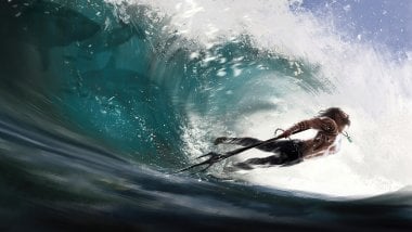 Aquaman within wave Wallpaper