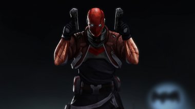 Red hood with two guns Wallpaper