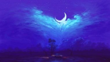 Moon blaze Digital Art Wallpaper