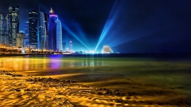 Luces en Doha Qatar Fondo de pantalla