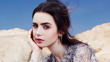 Lily Collins Face Wallpaper