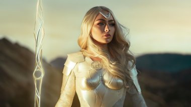 Thena from Eternals Cosplay Wallpaper