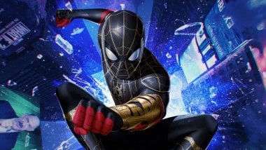 Spider Man with black suit Digital Art Wallpaper