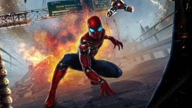 Spider Man with explotion behind Wallpaper
